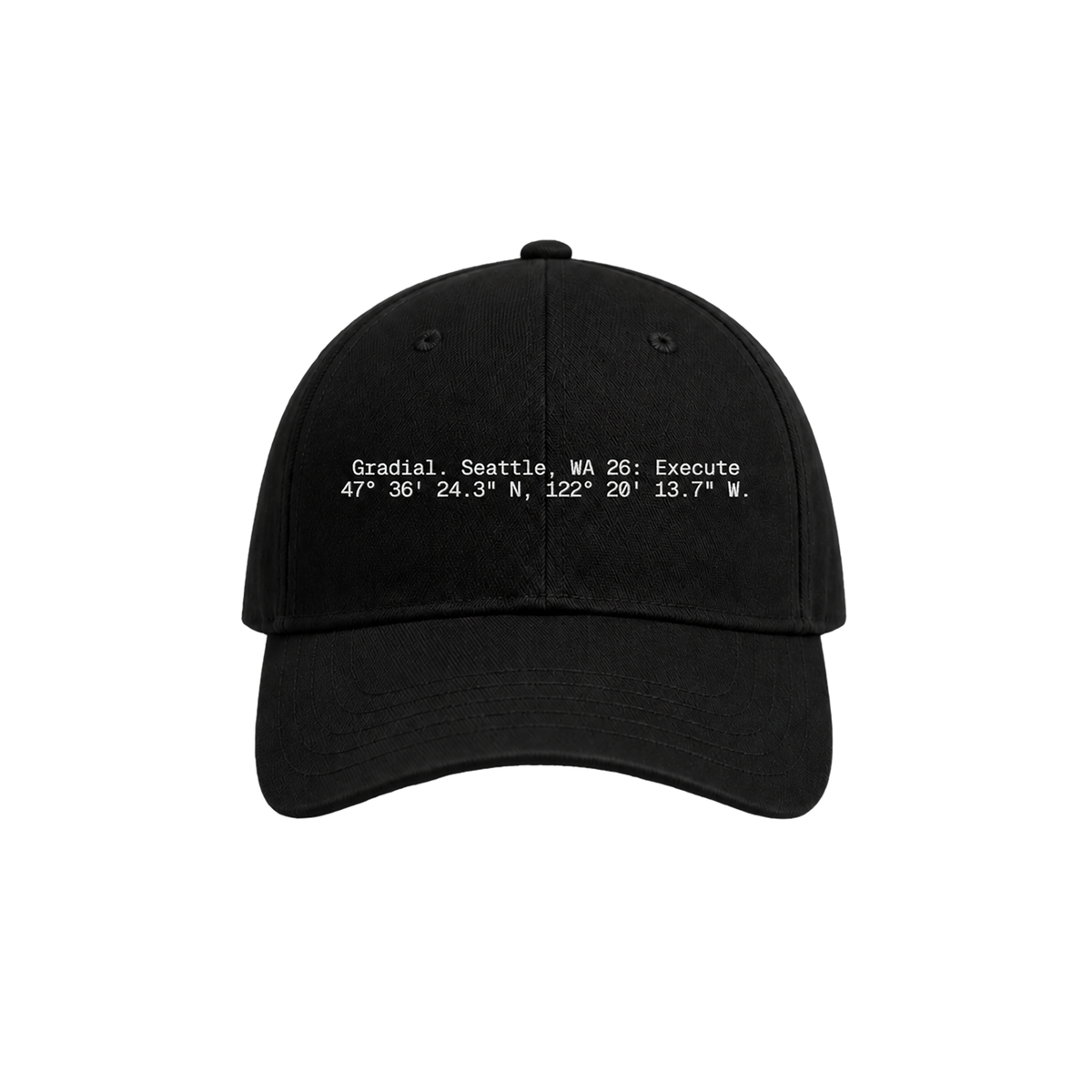 Black Gradial Coordinates Cap on a white background