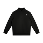 Front view of the black Men’s Performance Half-Zip on a white background