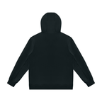 Back view of the black Gradial Zip Hoodie on a white background