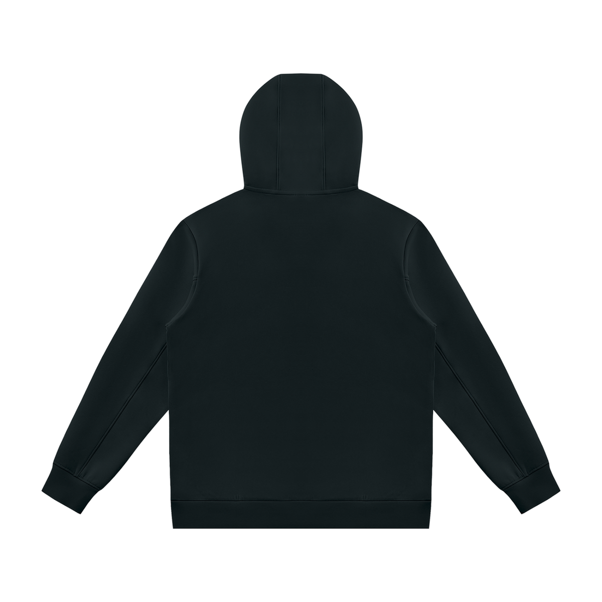 Back view of the black Gradial Zip Hoodie on a white background